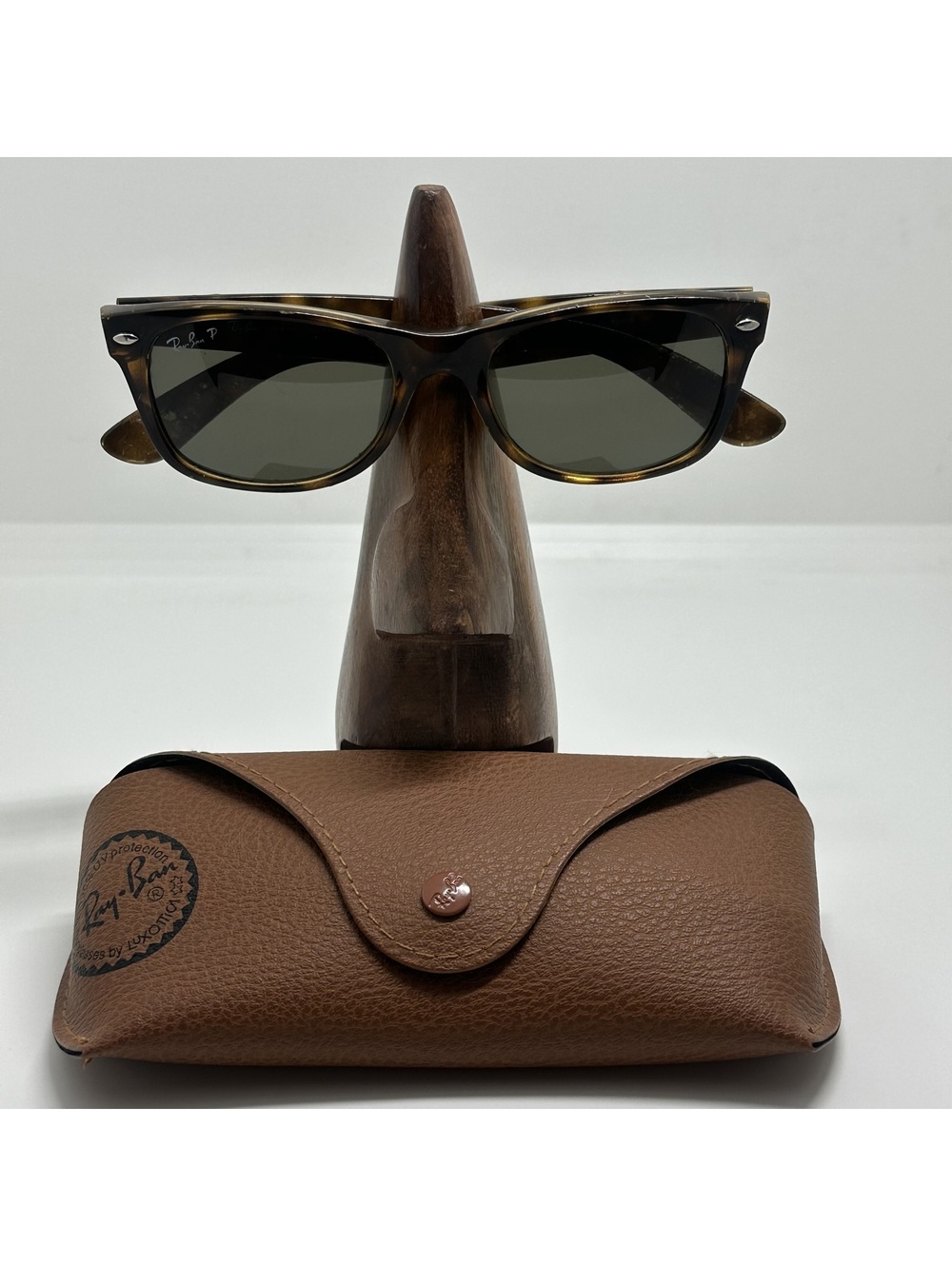 Ray-Ban RB 2132 New Wayfarer Tortoise Polarized Sunglasses with Case
